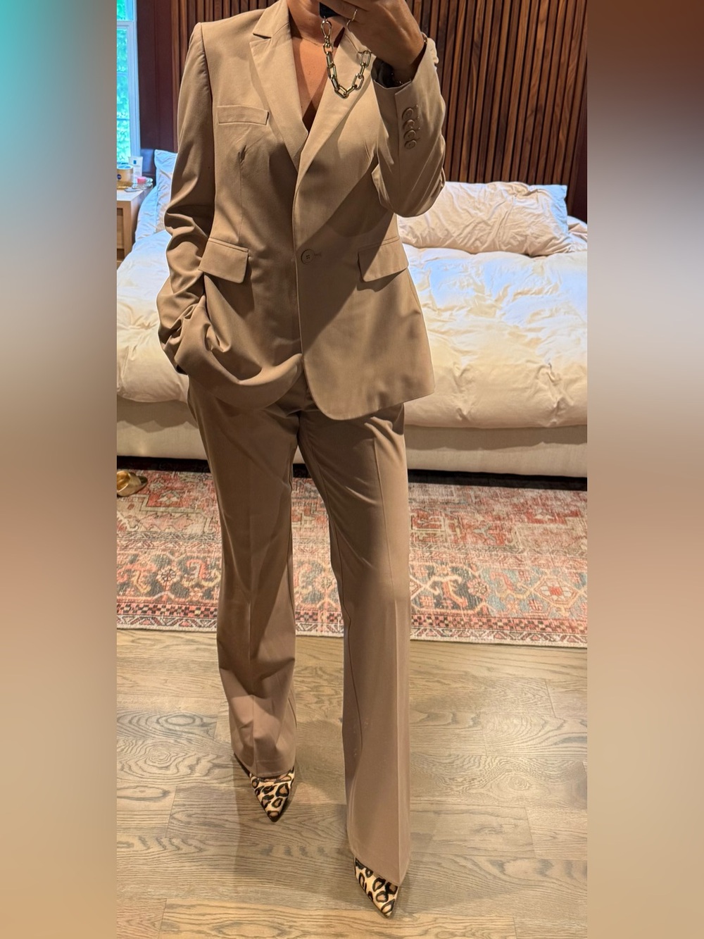 Victoria's Secret Taupe Tailored Blazer and Trousers Set